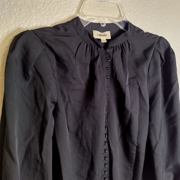 L'agence Ava Blouse Long Sleeve Laced Cuffs Sz Xs - Picture 3 of 10
